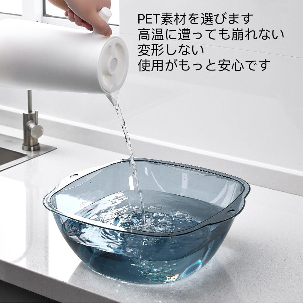 Amazon.co.jp : MAKETOMONEY 洗面器 洗い桶 湯おけ たらい 透明 バケツ